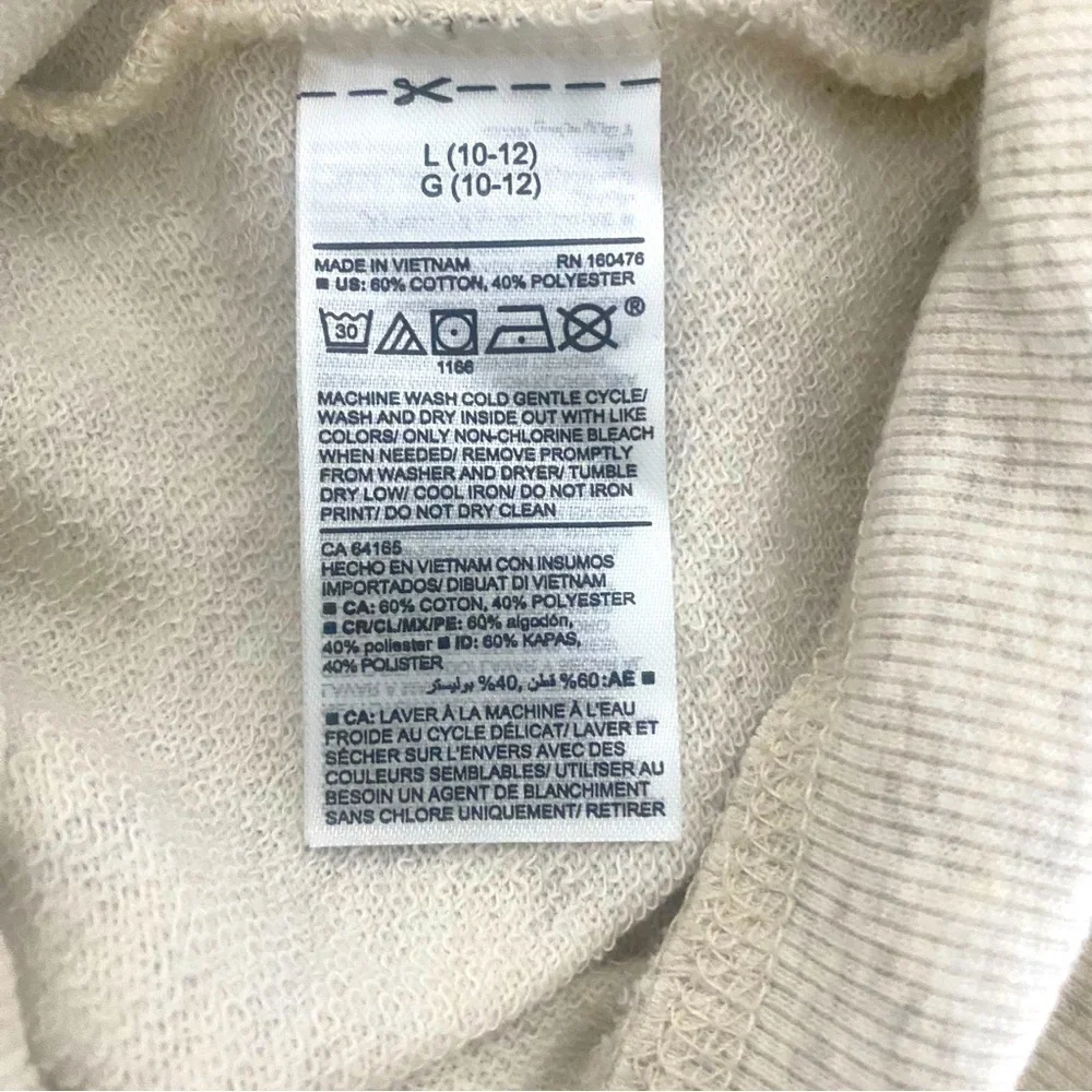 Pop Sugar X Old Navy Sweatshirt Hoodie Graphic Large 10-12 “Radiate Good Vibes